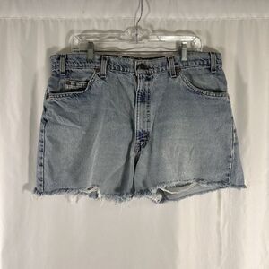 Vintage Orange Tab Levis 560 Cut Off Shorts Men's 38 Light Wash Denim 5 Pockets